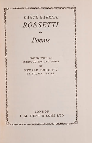 Dante Gabriel Rosetti: Poems | Oswald Doughty (ed.)