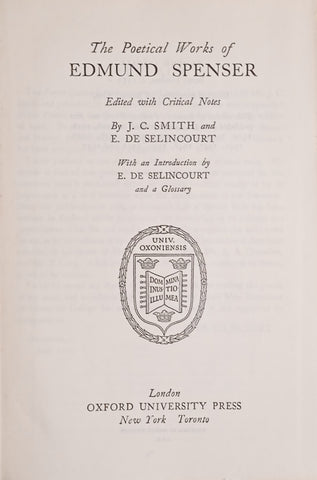 The Poetical Works of Edmund Spenser | J.C. Smith & E. de Selincourt (eds.)