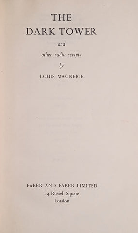 The Dark Tower and Other Radio Scripts | Louis MacNeice