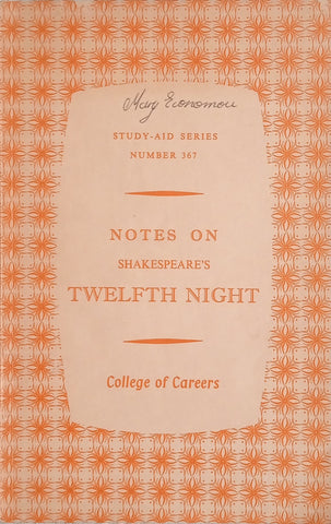 Notes on Shakespeare's Twelfth Night