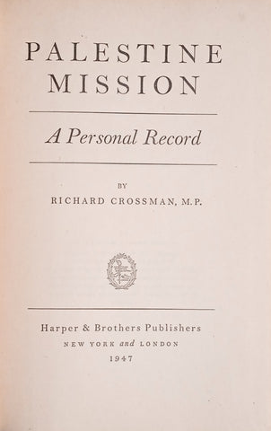Palestine Mission: A Personal Record | Richard Crossman