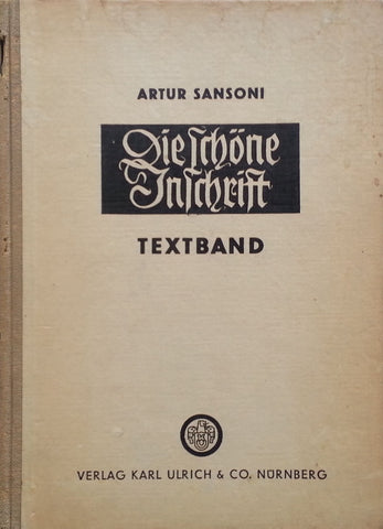 Die Schone Inschrift (German) | Arthur Sansoni