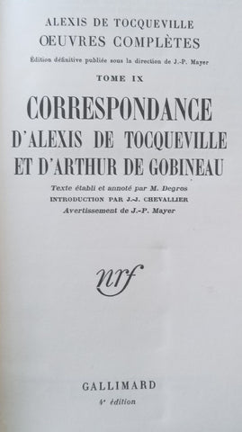 Correspondance d'Alexis de Tocqueville (Vol. 9 Only, French) | Alexis de Tocqueville