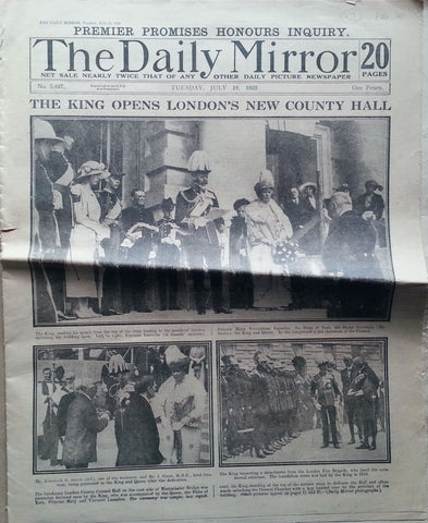 The Daily Mirror, 18 July 1922 (King Opens London's New County Hall)
