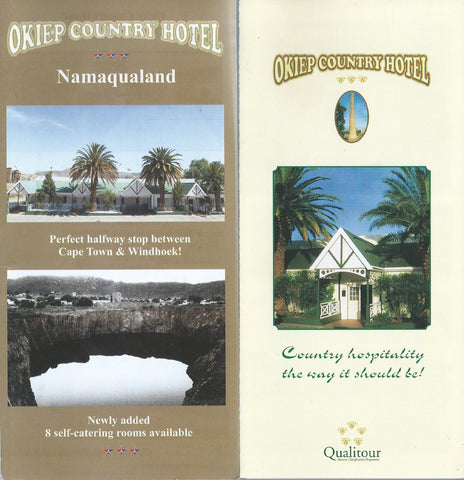 Lot of 2 Brochures from the Okiep Country Hotel in the Namaqualand