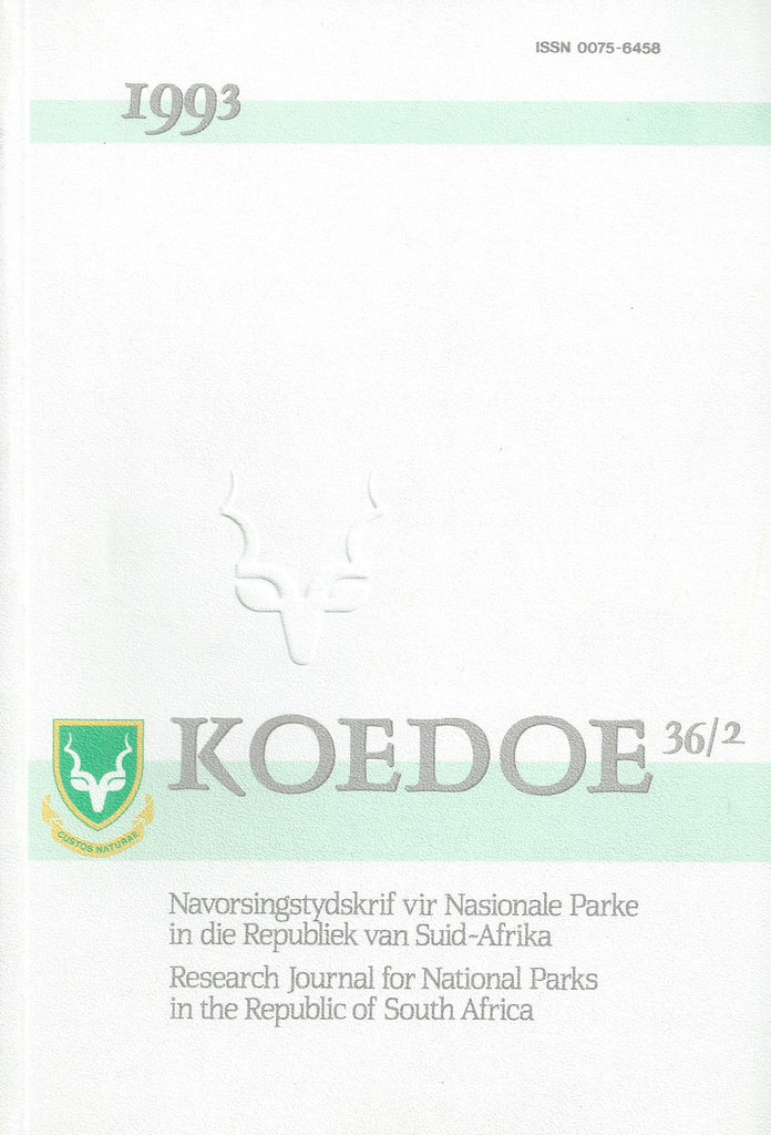 Koedoe (Vol. 36, No. 2, 1993)
