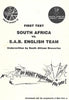 First Test, South Africa vs. S.A.B. English Team, 1982 (Scorecard)