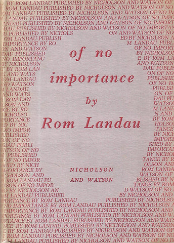 Of No Importance: A Diary of Private Life | Rom Landau