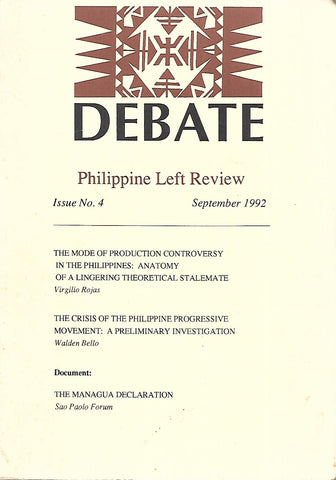 Debate: Philippine Left Review (Issue No. 4, September 1992)