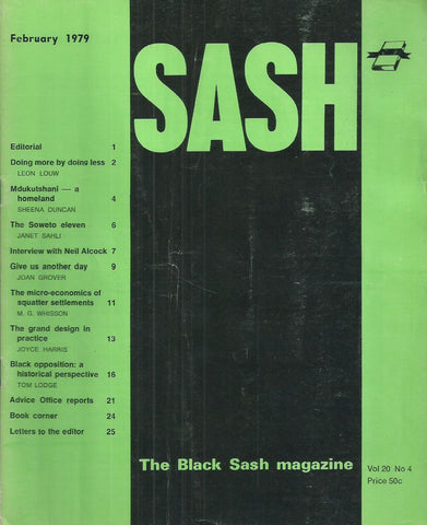 Sash: The Black Sash Magazine (Vol. 20, No. 4, Feb. 1979)