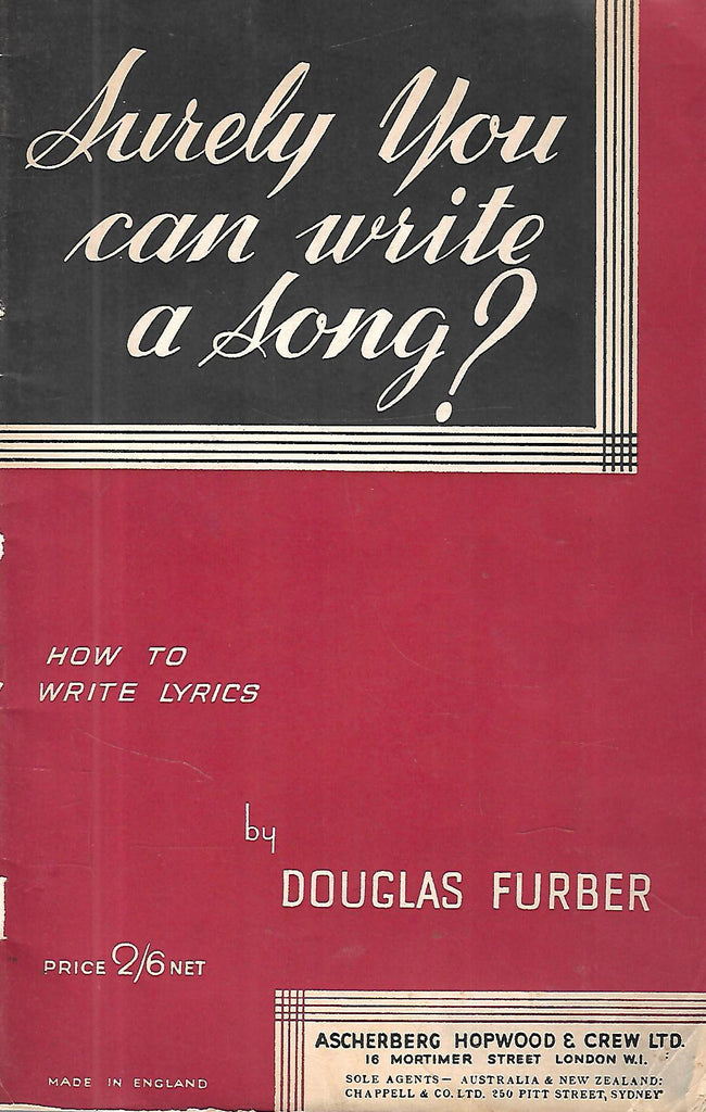 Surely You Can Write a Song? How to Write Lyrics | Douglas Furber