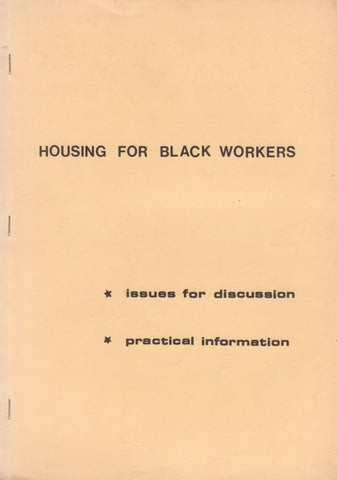 Housing For Black Workers: Issues for Discussion, Practical Information | Jillian Nicholson