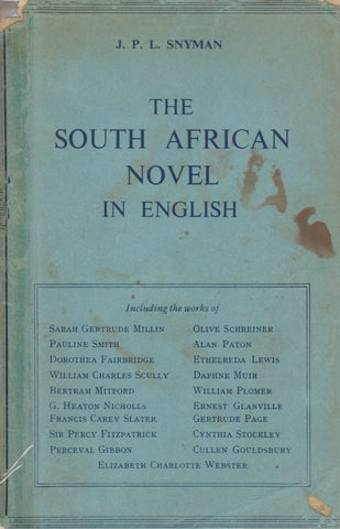The South African Novel in English (1880-1930) | J. P. L. Snyman