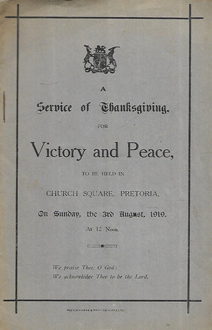 A Service of Thanksgiving for Victory and Peace (1919)