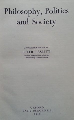 Philosophy, Politics and Society | Peter Laslett (Ed.)
