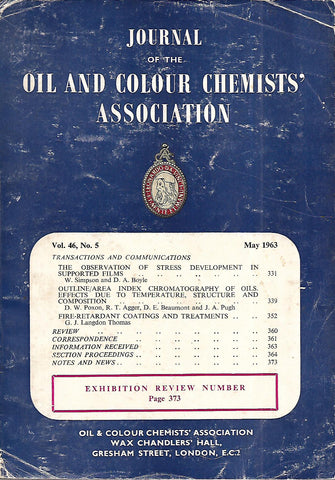Journal of the Oil and Colour Chemists' Association (Vol. 46, No. 5, May 1963)