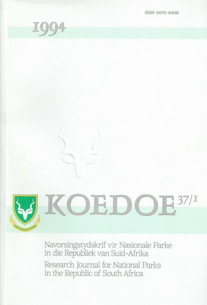 Koedoe (Vol. 37, No. 1, 1994)