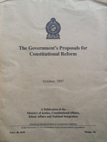 The Government's Proposals for Constitutional Reform, October 1997 (Sri Lanka)