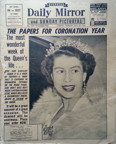 Overseas Daily Mirror and Sunday Pictorial, 28 May 1953 (Queen Elizabeth II Coronation)