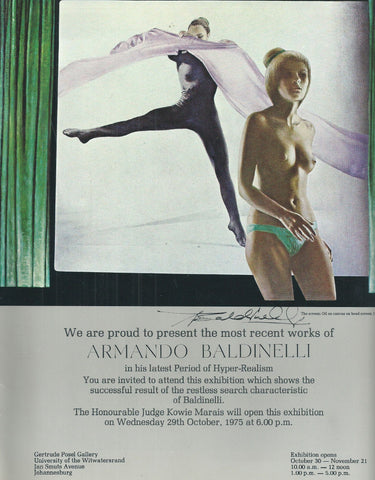 Armando Baldinelli (Invitation to Exhibition of his Work, Signed by the Artist)