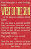 West of the Sun | Edgar Pangborn