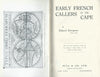 Early French Callers at the Cape | Edward Strangman