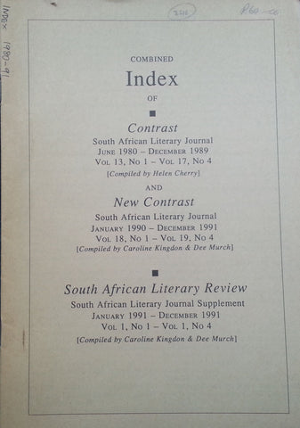 Combined Index of Contrast and New Contrast and the South African Literary Review (1980-1991)