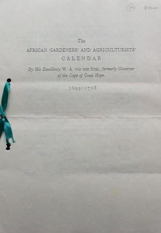 The African Gardeners' and Agriculturalists' Calendar | W. A. van der Stel