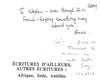 Ecritures D'Ailleurs Autres Ecritures: Afrique, Inde, Antilles (Inscribed by Co-Author) | F. Desplanques & A. Fuchs