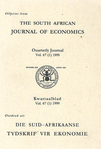 the south african journal of economics (vol 67 1999) | F. Stuart Jones