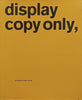 Display Copy Only: A Book of Intro Work | John O’Reilly