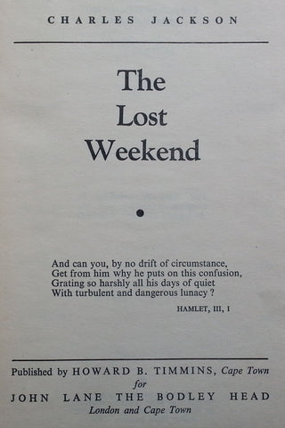 The Lost Weekend (South African Edition) | Charles Jackson