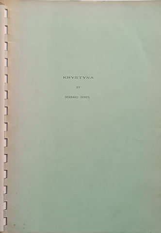Krystyna: A Novel (Inscribed by Author) | Bernard Dones