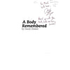 Bookdealers:A Body Remembered (Inscribed by Author) | Daid Chislett