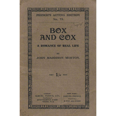 Box and Cox: A Romance of Real Life | John Maddison Morton