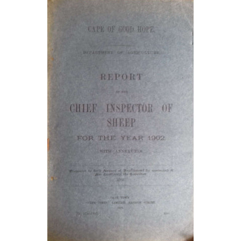 Cape of Good Hope Report of the Chief Inspector of Sheep (1902)