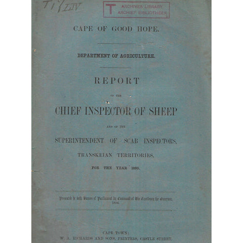 Cape of Good Hope Report of the Chief Inspector of Sheep and Superintendent of Scab Inspectors (1895)