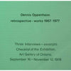 Bookdealers:Dennis Oppenheim: Restrospective - Works 1967-1977 (With Interviews Inserted)