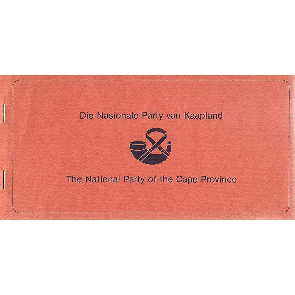 Bookdealers:Die Nasionale Party van Kaapland - The National Party of the Cape Province (Membership Sign-Up Booklet)