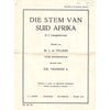 Bookdealers:Die Stem van Suid Afrika (Music Score) | C. J. Langenhoven & M. L. de Villiers