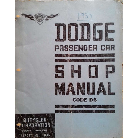 Dodge Passenger Car Shop Manual Code D6