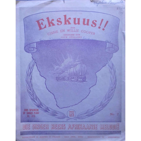 Ekskuus!! (Afrikaans Music Score) | Cissie & Willie Cooper