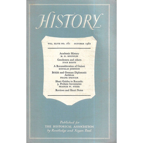 History (Vol. XLVII, No. 161, October 1962)