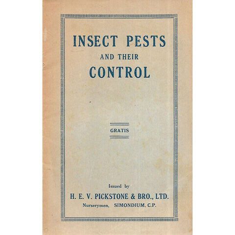 Insect Pests and Their Control
