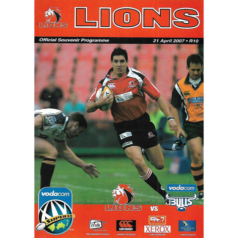 Lions vs Bulls (Official Souvenir Programme, 21 April 2007)