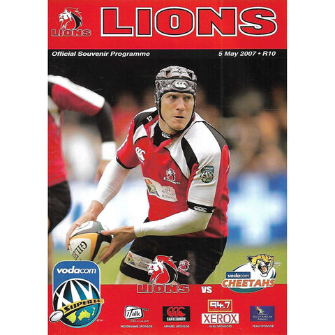 Lions vs Cheetahs (Official Souvenir Programme, 5 May, 2007)