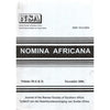 Bookdealers:Nomina Africana: Journal of the Names Society of Southern Africa (Vol. 20, Nos. 1 & 2, November 2006)