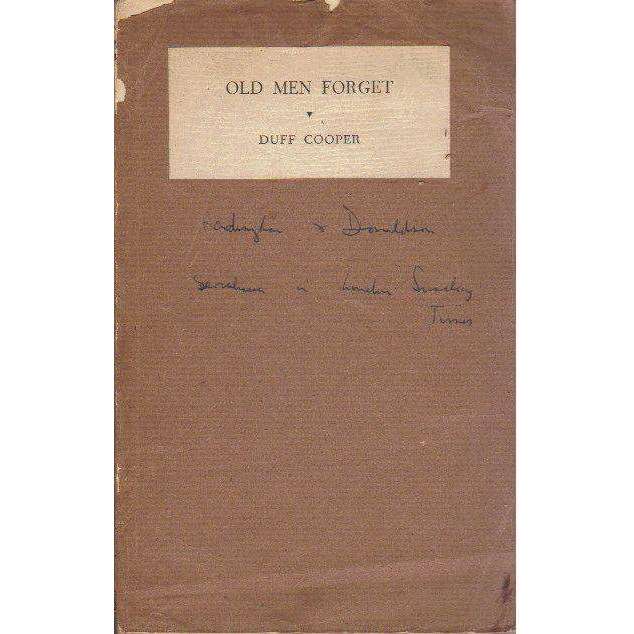 Bookdealers:Old Men Forget (Uncorrected Proof) | Duff Cooper