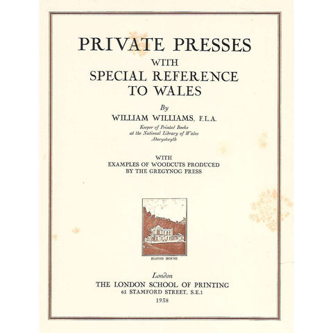 Private Presses, With Special Reference to Wales | William Williams