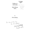Bookdealers:Profile of a Community: South African Jewry (Inscribed by Author) | Aleck Goldberg